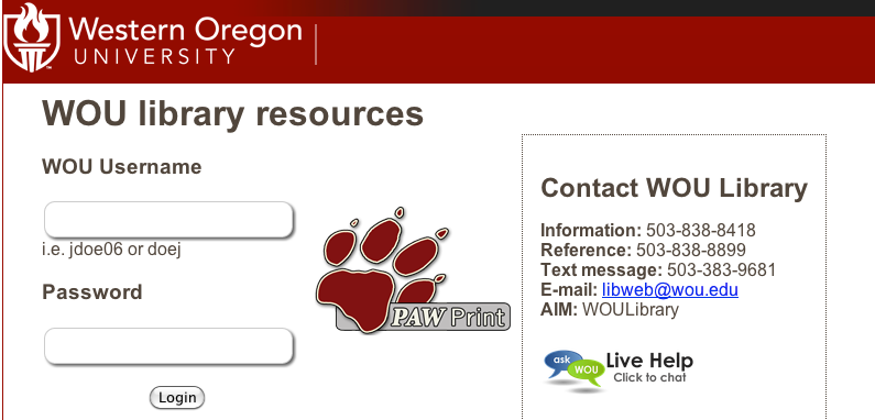 Proxy Server Login Screen